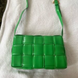 Bottega Cross Bag , Green & Gold